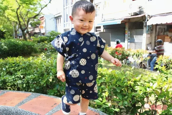 akachan honpo - 幼兒短袖兩件式甚平-蜻蜓-乳白色