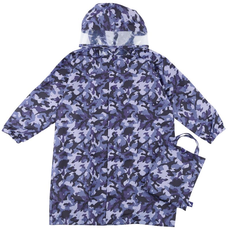 akachan honpo - 雨衣-迷彩-藍色