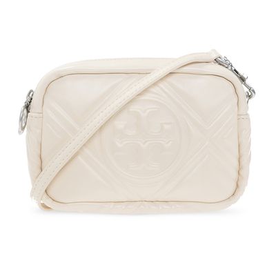 Tory burch - 壓印LOGO皮革相機包 (乳白色)