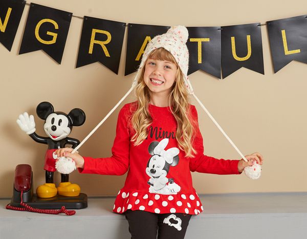 麗嬰房 Disney - 米妮系列小甜心荷葉-紅色