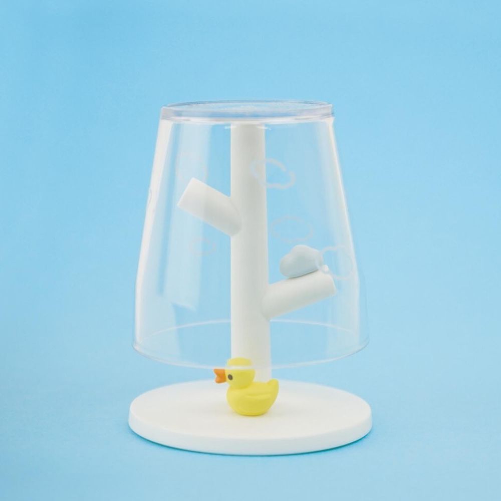 日本 Hashy - 樹枝造型杯架/漱口杯組-兒童用-鴨子 (杯子Φ5.8x5.8cm)