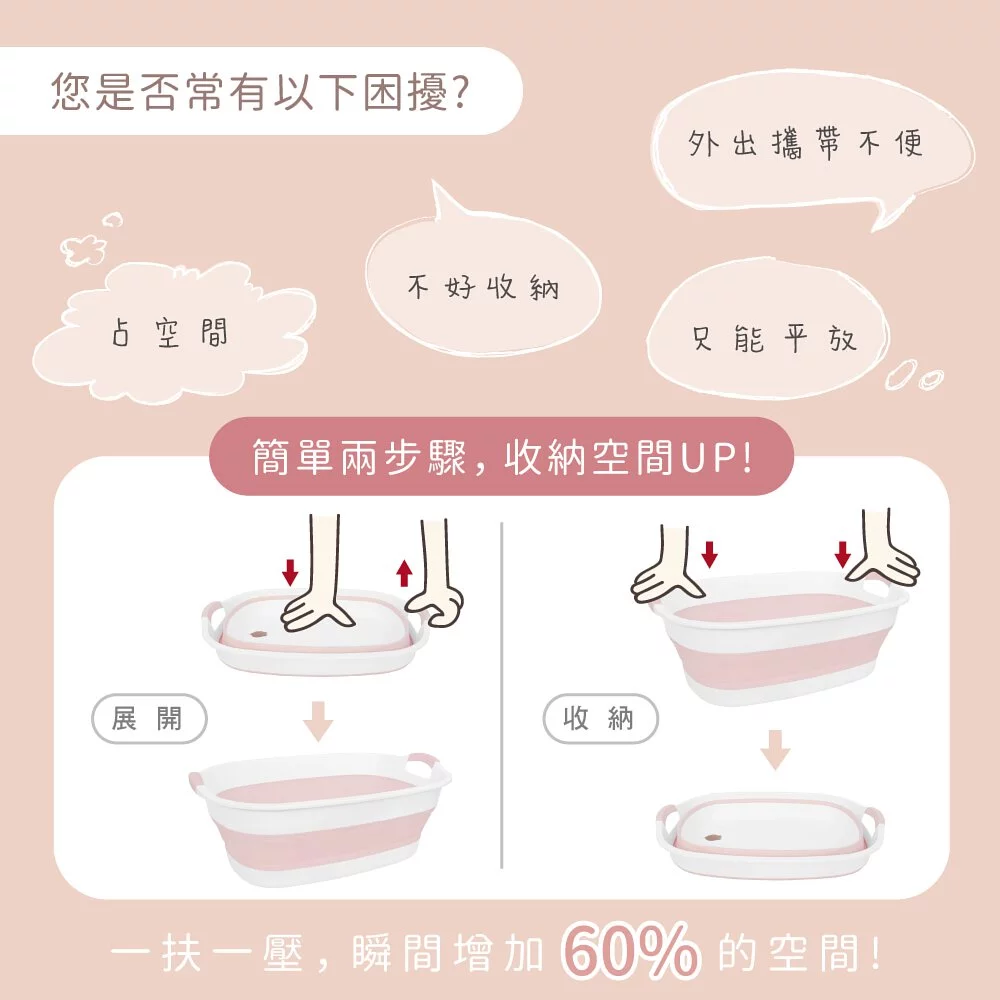 KINYO - 多功能溫感變色摺疊盆-藍色-LP1721BU