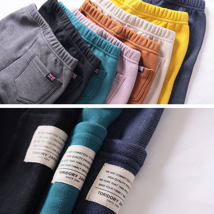 日本 TORIDORY - 極暖彈性裏起毛長褲-口袋款-藍綠