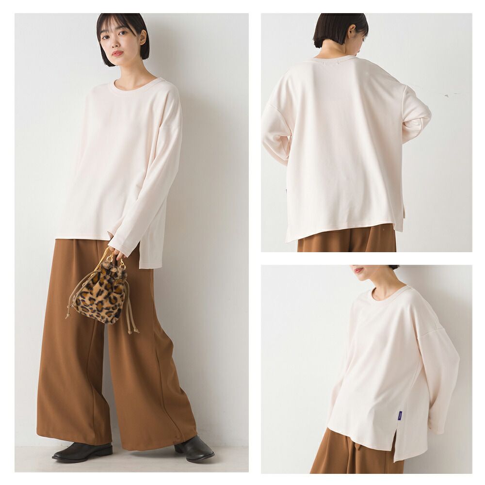 日本 OMNES - ＋3℃蓄熱彈性薄長袖上衣-黑