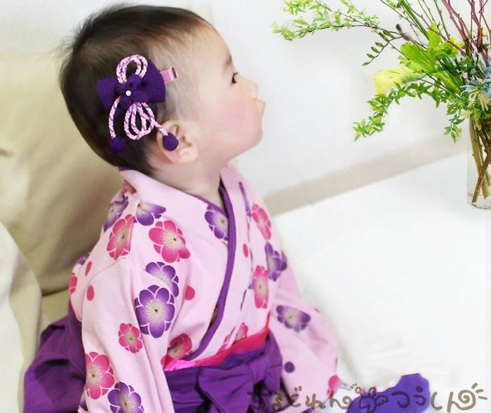 日本服飾代購 - 日式傳統蝴蝶結髮夾-繩式-粉 (FREE)