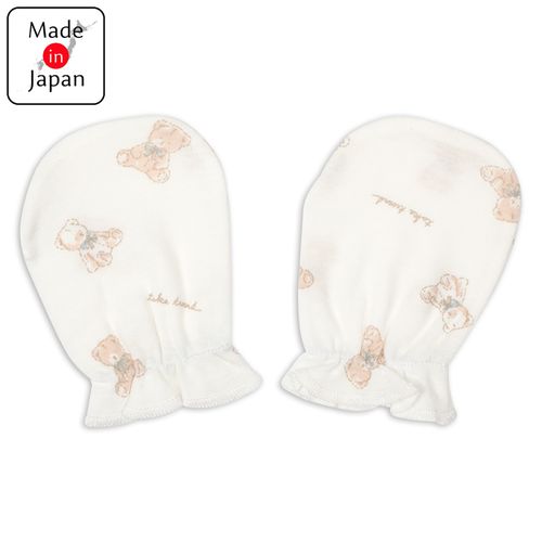 akachan honpo - 羅紋針織布手套-小熊-淺卡其色 (50cm)