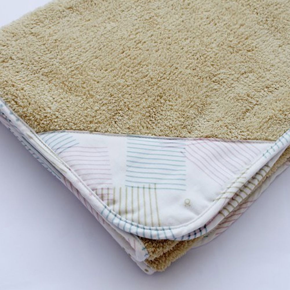minihope美好的親子生活 - 雲一樣的澎澎毯/浴巾/披毯/蓋毯-芥黃 (75x120cm)