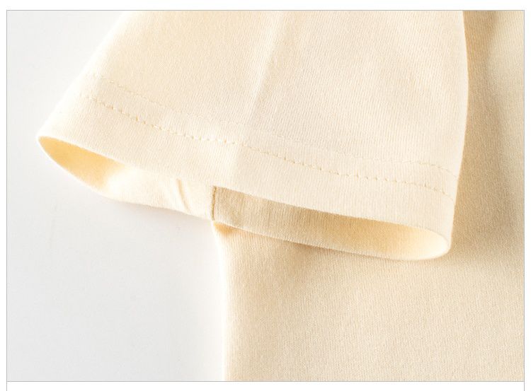 純棉短袖上衣-領口櫻桃-杏色