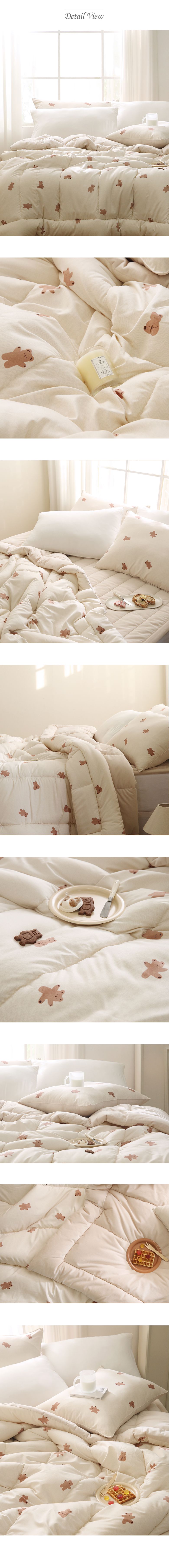 韓國 FLORA - 可水洗軟綿綿超細纖維棉被(冬被)-餅乾小熊-米