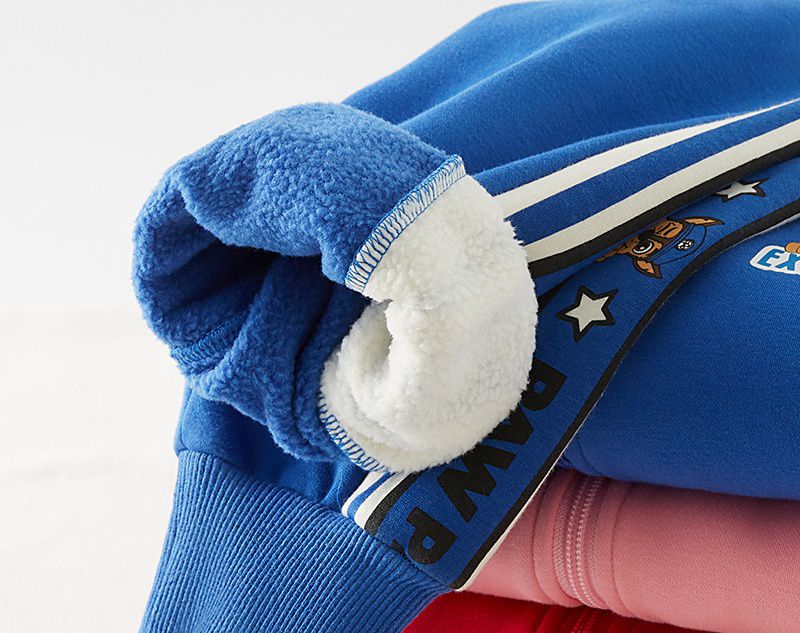 卡通汪汪隊加絨運動休閒長袖套裝-卡通人物阿奇-藍色