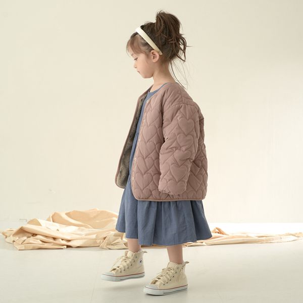 日本 Lycee mine - 夢幻少女造型絎縫鋪棉外套-花朵-粉紅