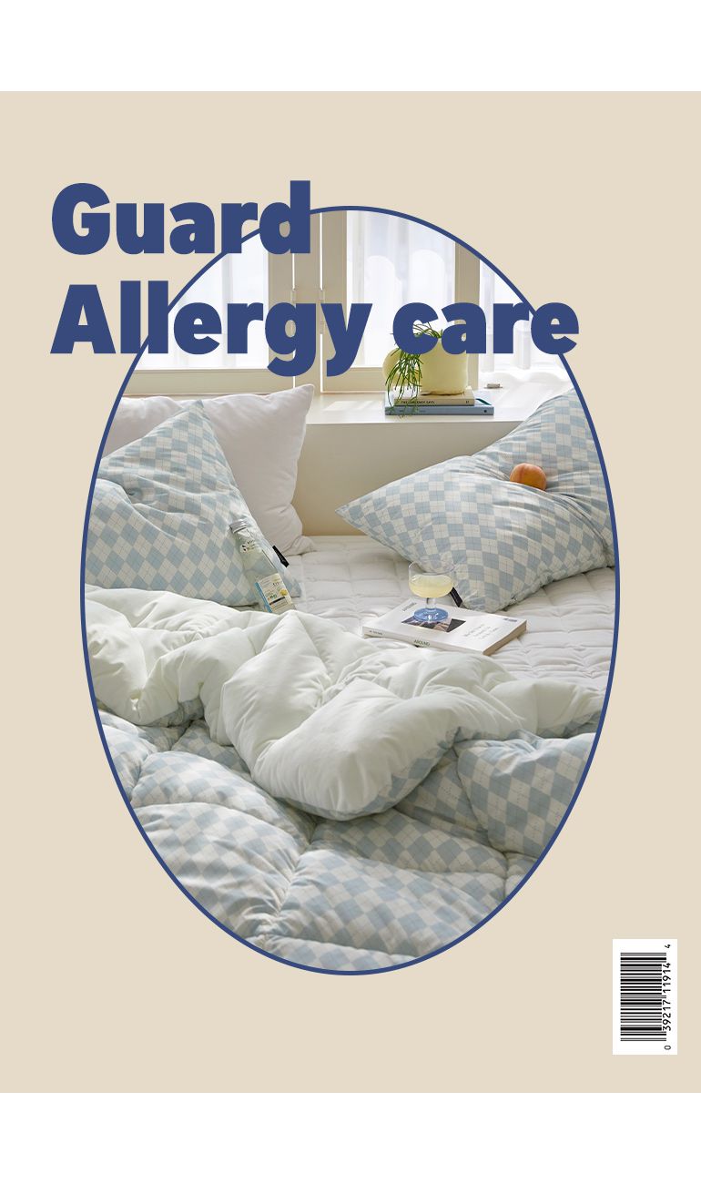 韓國 Maatila - 可水洗M2全方位抗菌防蟎棉被(冬被)-米藍菱形紋