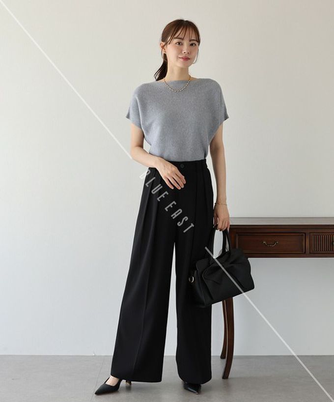 日本 BLUE EAST - 美型修身柔軟羅紋蝙蝠袖上衣-象牙