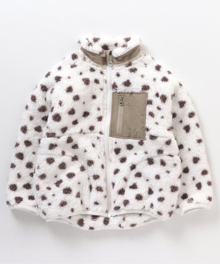 日本 apres les cours - 蓬鬆拼接風多彩絨毛外套-摩卡系