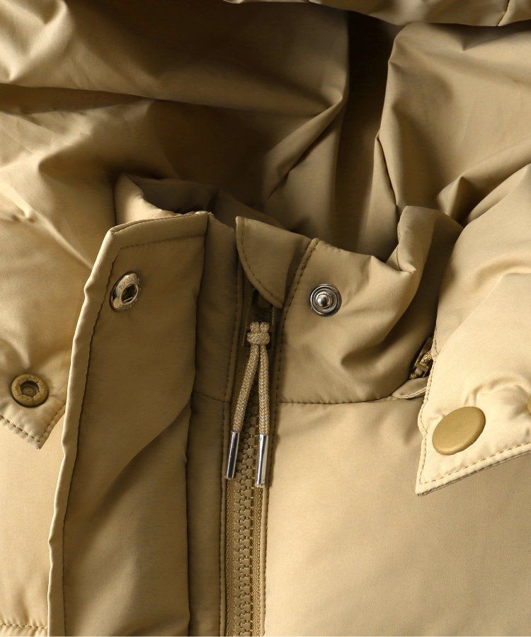 日本 BREEZE - 蓬鬆溫暖連帽立領羽絨外套-黑