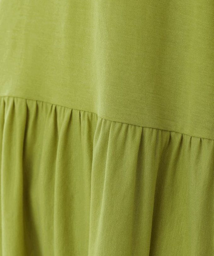 日本 Bab - 透氣嫘縈飄逸大寬袖上衣-焦糖橘