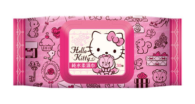 HELLO KITTY - Hello Kitty純水濕紙巾(加蓋)-30抽(箱購)-36包/箱