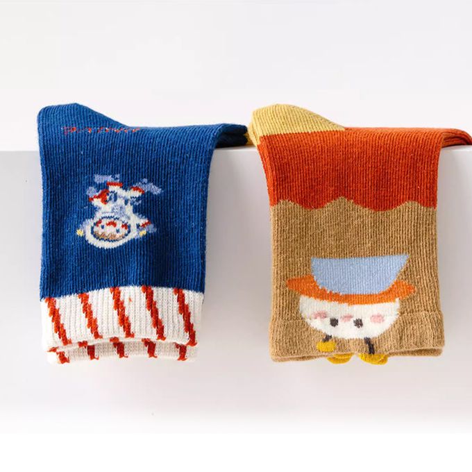 腳ㄚ子 - 幼/兒童棉質中筒襪 童襪 襪子 棉襪 兒童襪-太空人