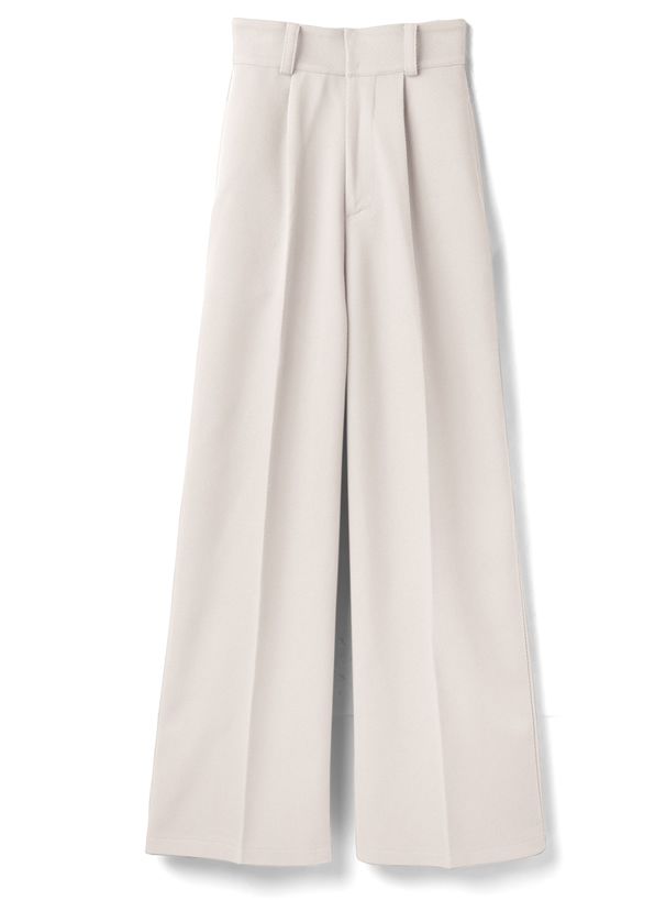 日本 GRL - 美腿修長打褶西裝褲/寬褲-簡約白