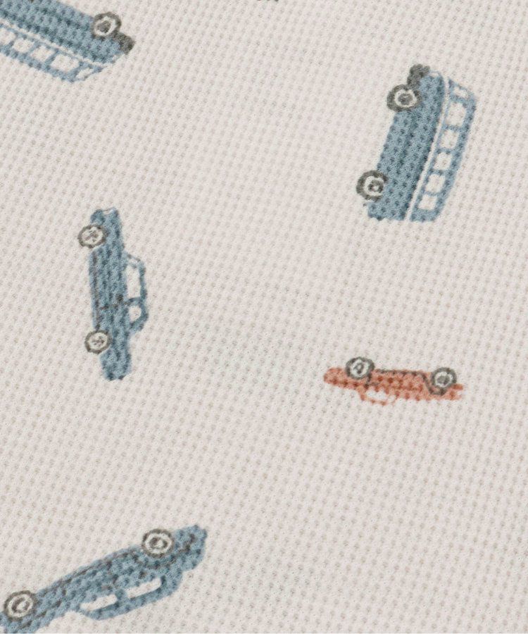 日本 apres les cours - 舒適華夫格短袖成套家居服-車車-灰藍