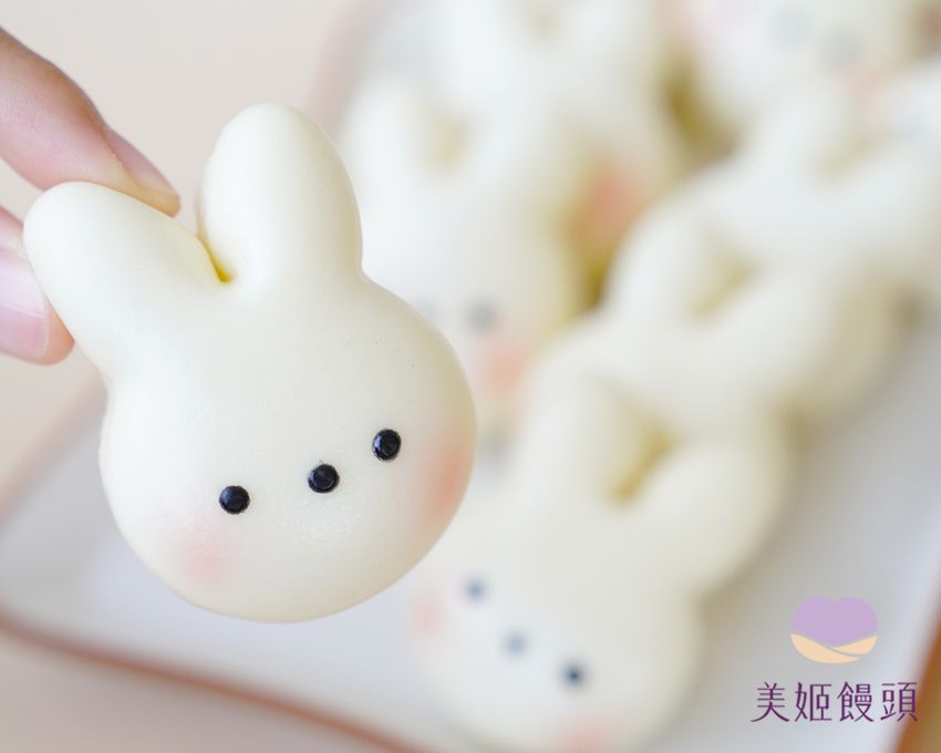 美姬饅頭 - 迷你小兔無糖鮮乳造型饅頭 (12入)-20g