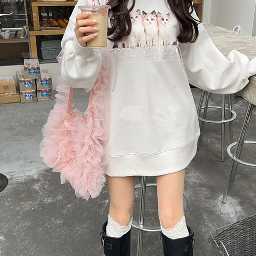 華麗澎澎魅力薄紗肩背包-粉紅 (F)