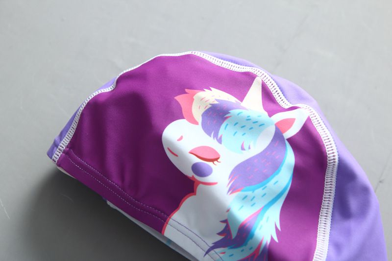 女寶防曬長袖泳裝套裝(附帽子)-夢幻獨角獸-紫色