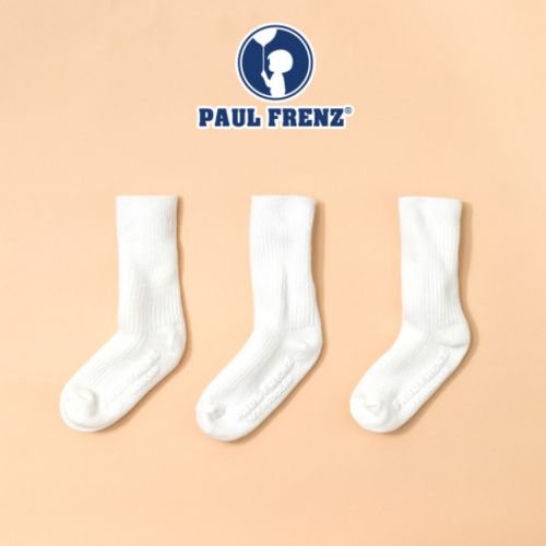 韓國 PAUL FRENZ - (3入組)韓製彈力中長筒襪-ANGEL-白