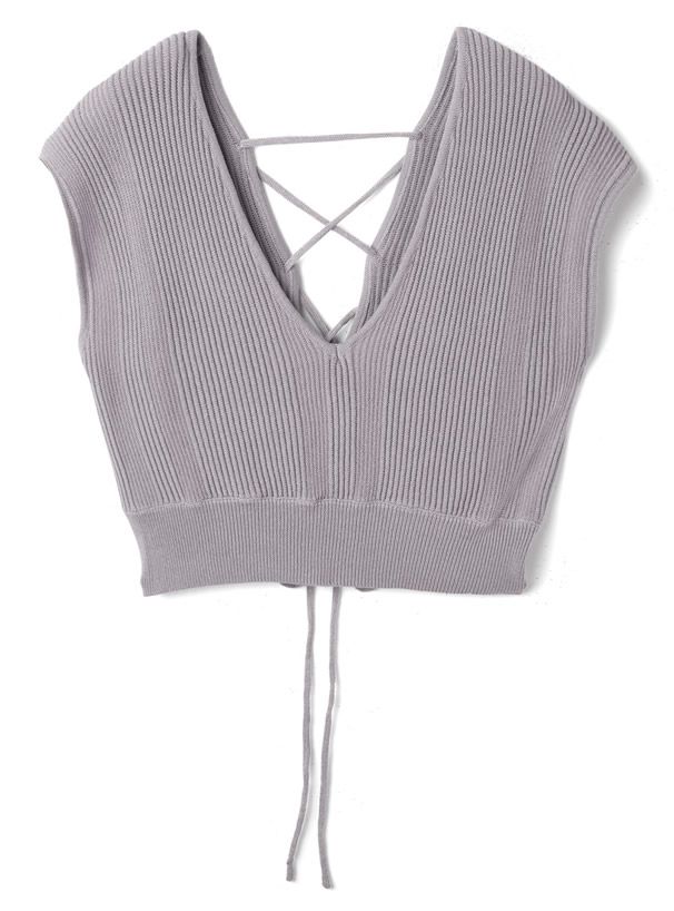 日本 GRL - 交叉綁帶穿搭無袖背心-杏