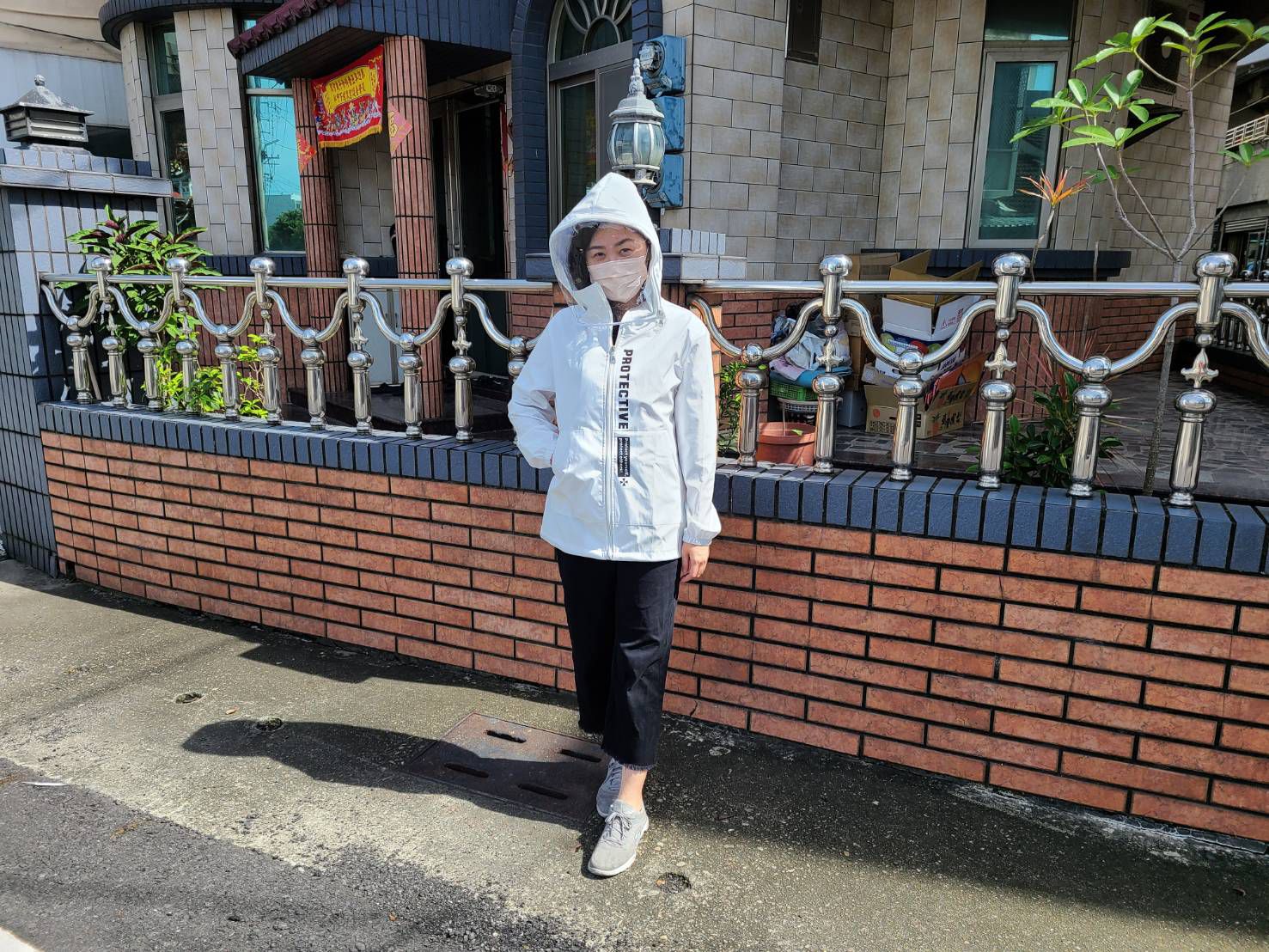 防風連帽外套(面罩可拆)-防水升級款-黑色-(非醫療用品)