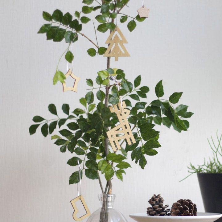 日本 kukka ja puu - 日本製 天然木輕量掛飾9件組-聖誕夜