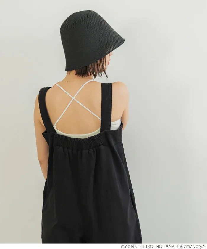 日本 COCA - 後交叉細肩帶小可愛/內搭(附bra)-黑
