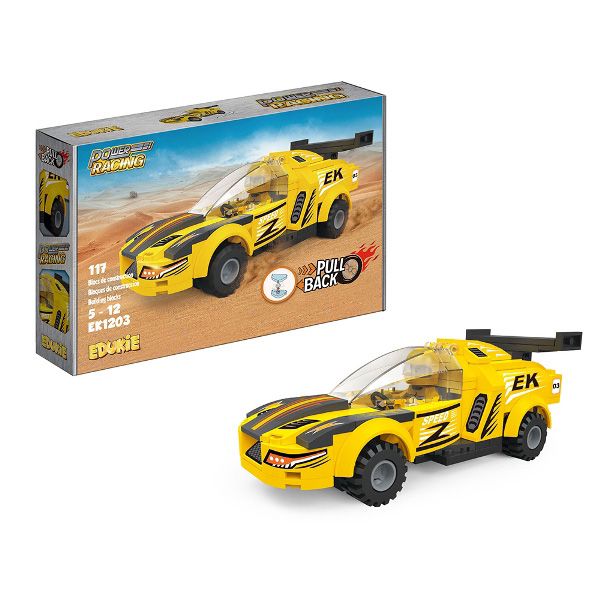 BBlocks - 基本顆粒迴力車 黃色跑車 1203-107pcs