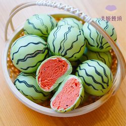 美姬饅頭 - 西瓜鮮乳造型饅頭 (6入)-35g