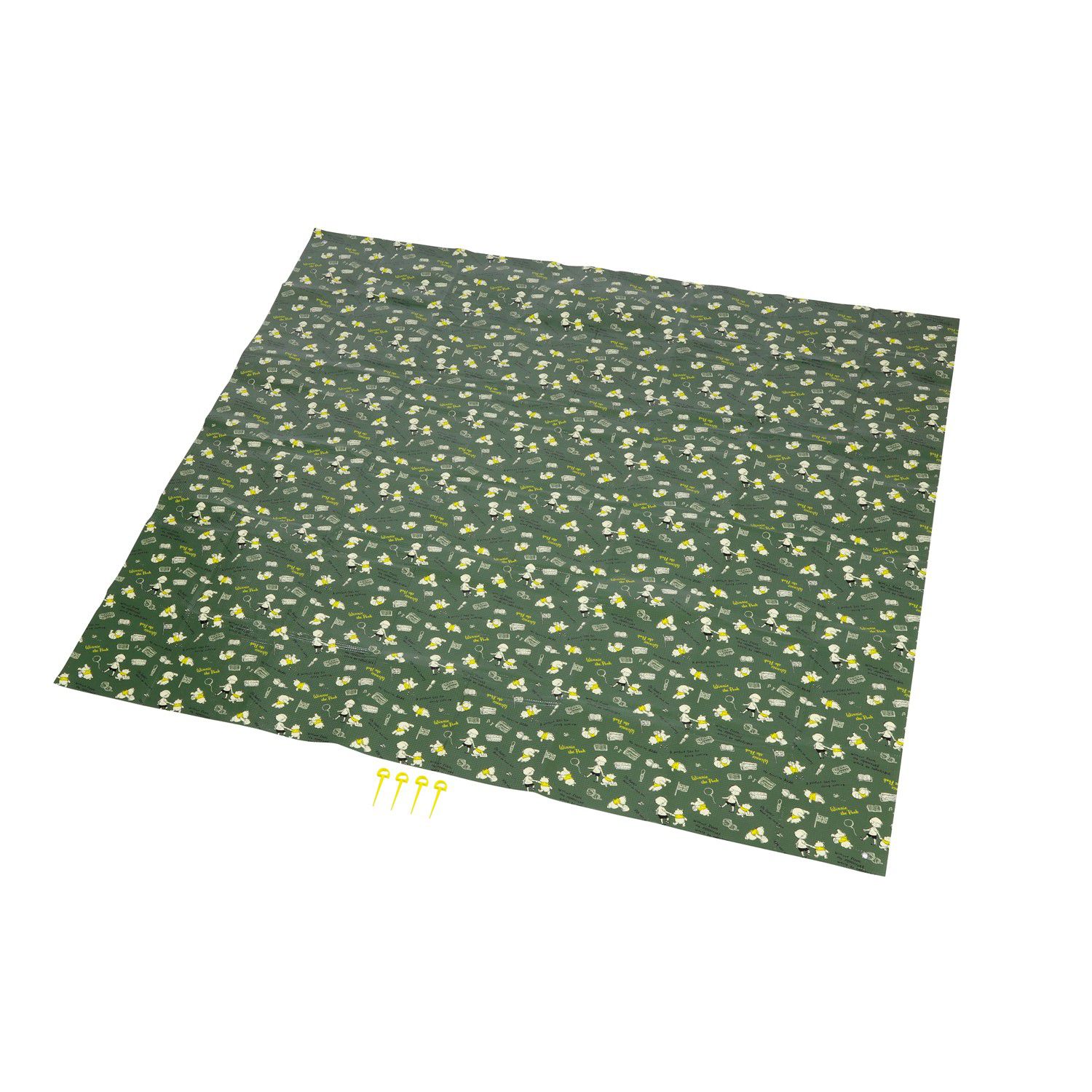 日本 Pearl 金屬 - 迪士尼防水野餐墊(附收納袋)(4-5人)-維尼-綠X黃 (180x180cm)