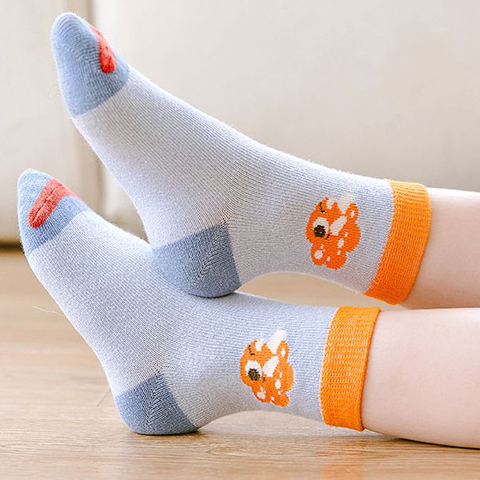 腳ㄚ子 - 兒童棉質中筒襪-恐龍寶寶
