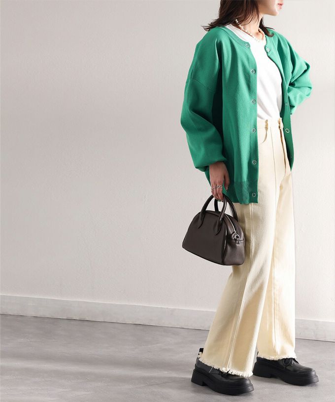 日本 Classical Elf - 顯瘦美腿彈性微喇叭長褲-深藍