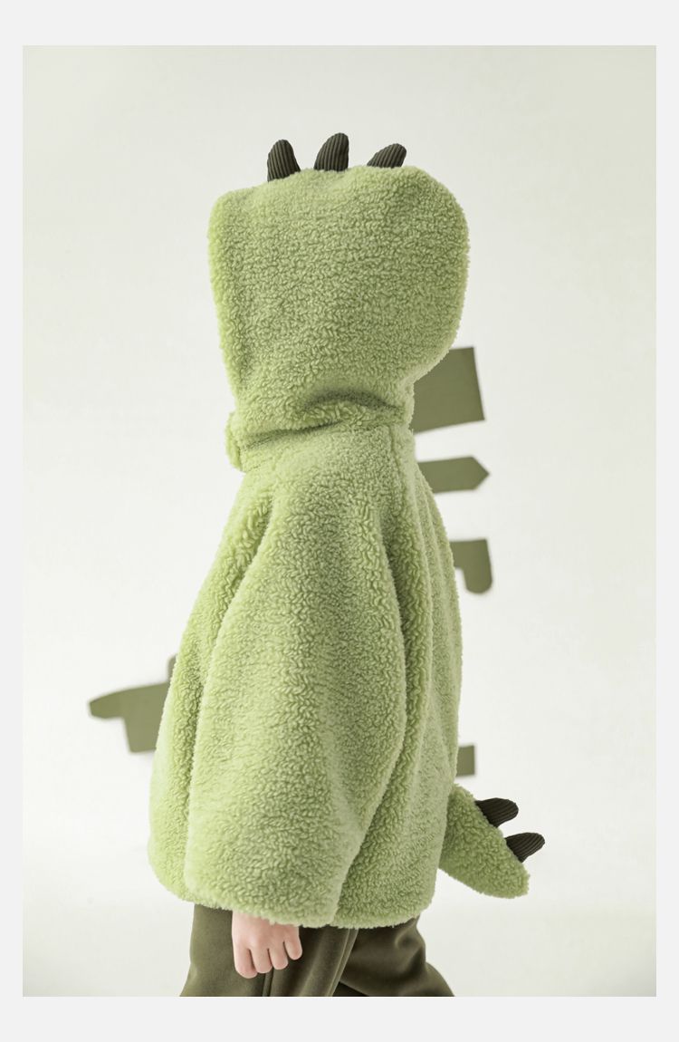 TONGMO - 羊羔絨立體造型外套-恐龍-綠色