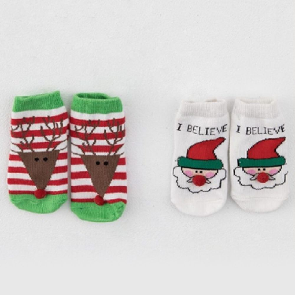 日安朵朵 - 聖誕寶寶襪子2雙組