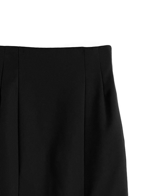 日本 GRL - 定番百搭美腿開衩長裙-簡約黑