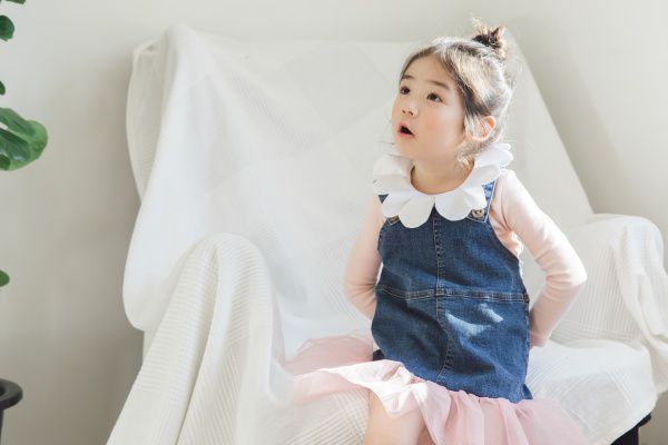 韓國 Blueberry - 拼接牛仔吊帶紗裙 5號[90-95cm]