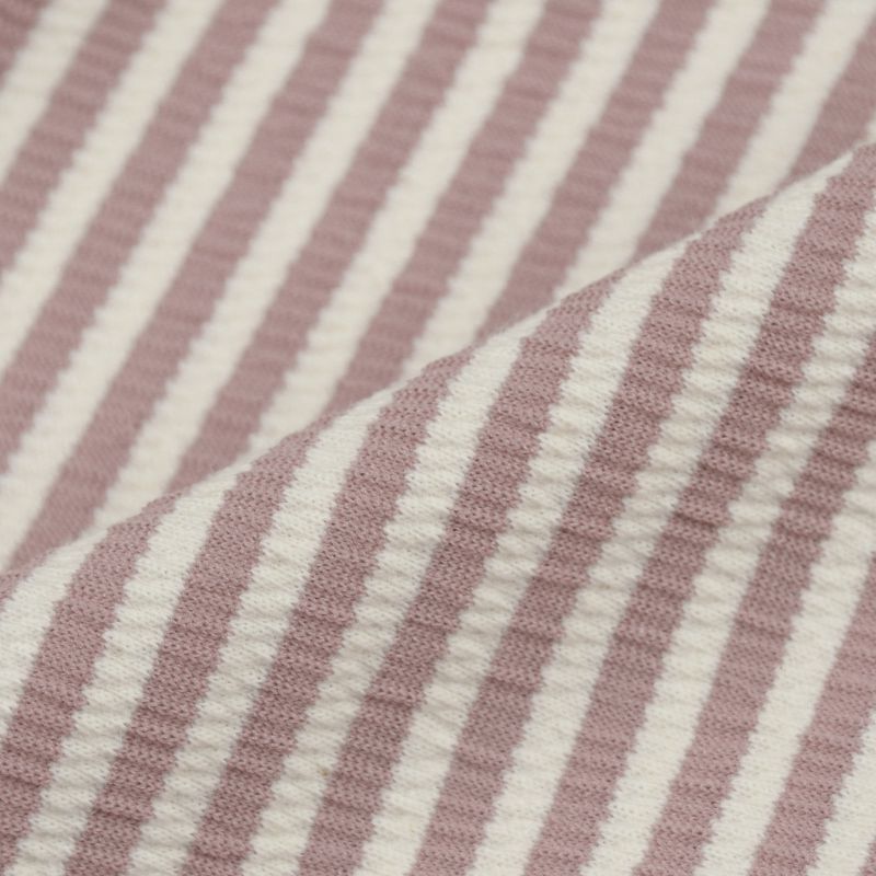 akachan honpo - 短袖洋裝 楊柳布-直條紋-粉紅色