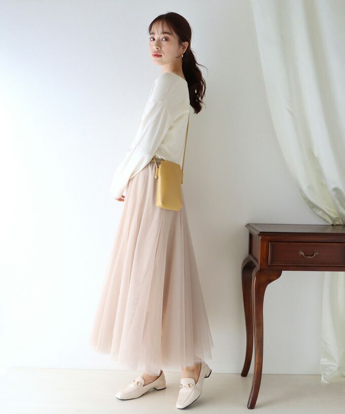 日本 BLUE EAST - 飄逸顯瘦多層次紗裙-粉紫