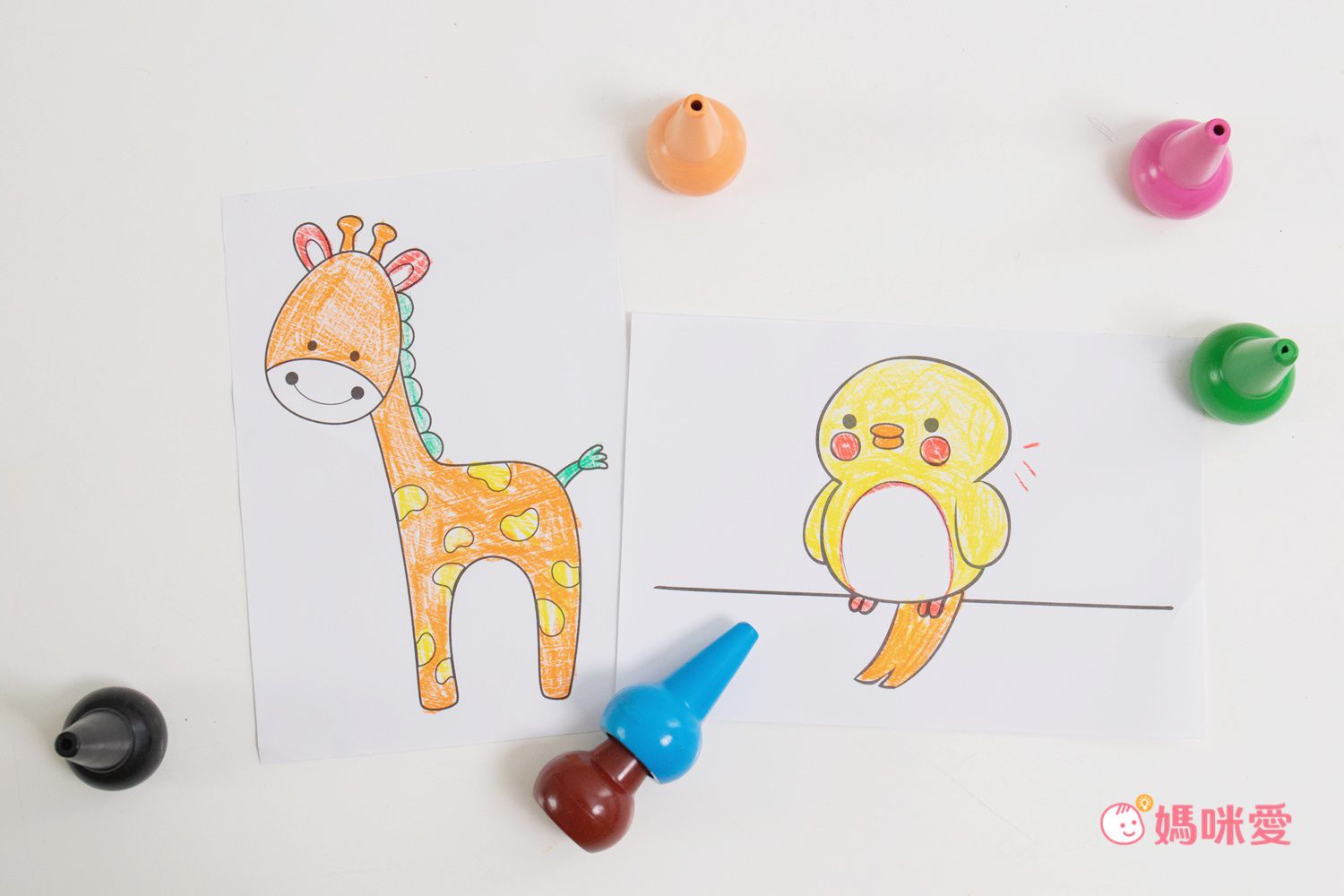 樂彩森林 - 手握式蠟筆繽紛6色組(內附16張著色紙) (24x14.5x4.5)