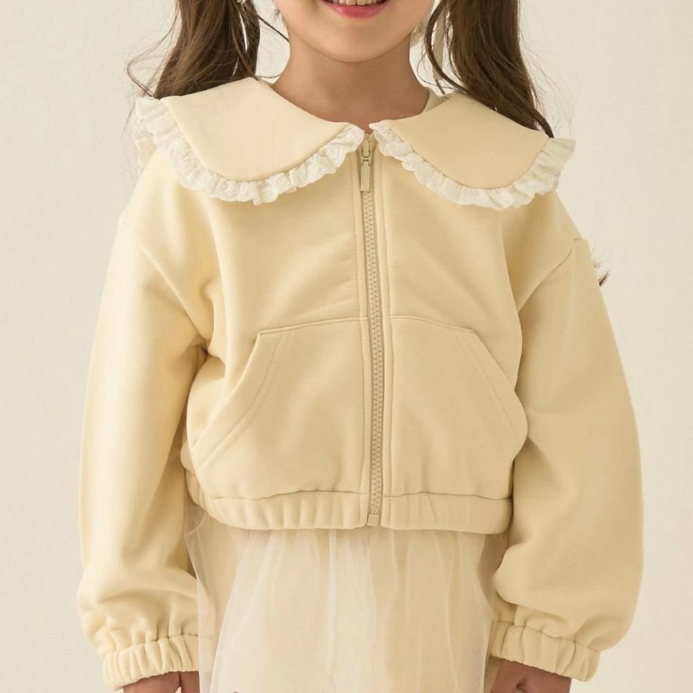 可愛水手領荷葉邊外套-黃