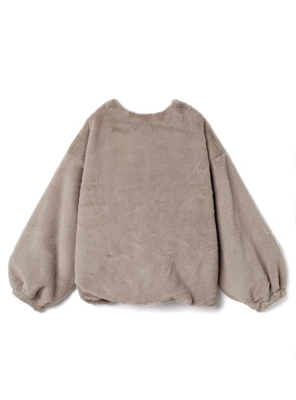日本 GRL - 超柔軟刷毛圓領外套-煙燻粉 (F)