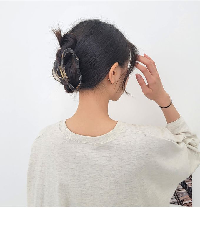 韓國 Soo&Soo - 鏤空波浪造型髮夾/抓夾-白