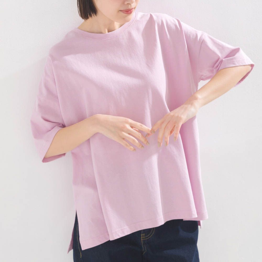 超強防潑水機能寬版T恤-粉紅
