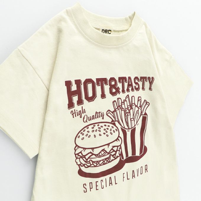 日本 BRANSHES - 純棉美式印花短袖上衣-速食-米白