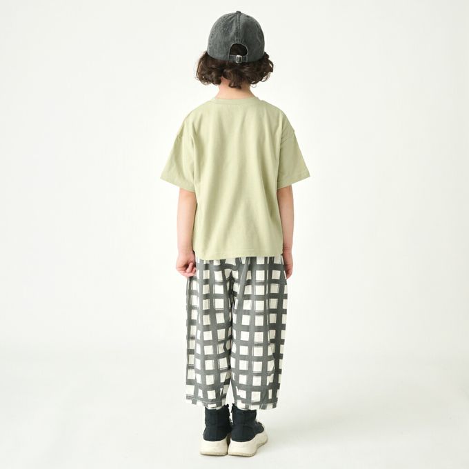 日本 evercloset - 100%棉 漢堡貼布短袖上衣-淺綠